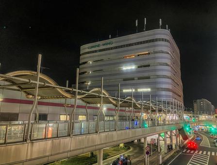 【神奈川県】鎌倉市・大船駅 【神奈川県】鎌倉市・大船駅 大船駅,夜,夜景の写真素材