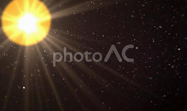 太陽　宇宙　天体　照らす　光　 フレア,テクスチャ,黒背景の写真素材