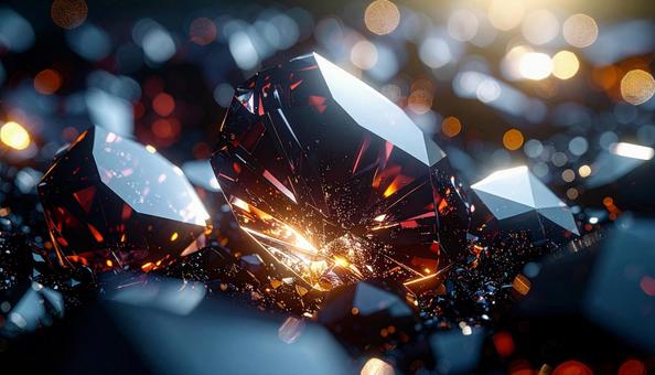 黒クリスタルクラスターのマクロ撮影の写真