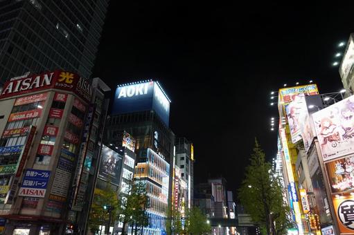 秋葉原電気街の夜景 秋葉原,日本,都会の写真素材