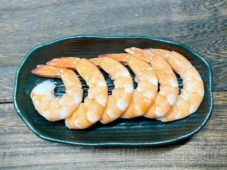 塩茹でした海老② 海老,エビ,甲殻類の写真素材