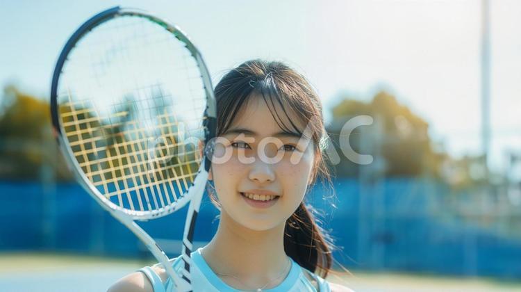テニスを楽しむ若い女性2 - No: 30491934｜写真素材なら「写真AC」無料（フリー）ダウンロードOK