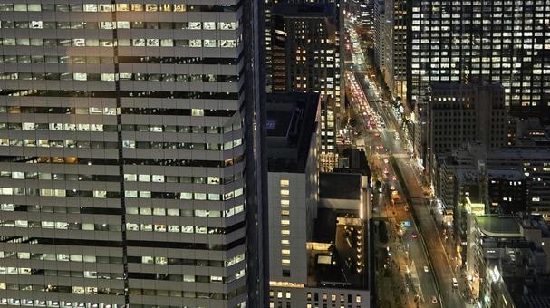 新宿の夜景 新宿の夜景 ビジネス街,オフィス街,街並みの写真素材