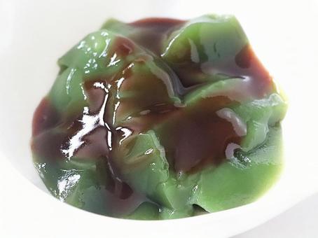 抹茶ゼリー あんこのソース 抹茶ゼリー あんこのソース 抹茶,ゼリー,夏のお菓子の写真素材