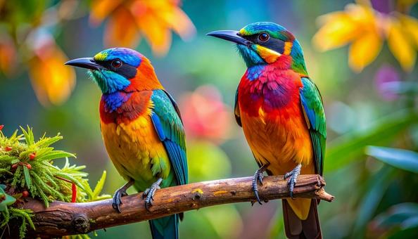 カラフル、極彩色の鳥の写真 カラフル、極彩色の鳥の写真の写真