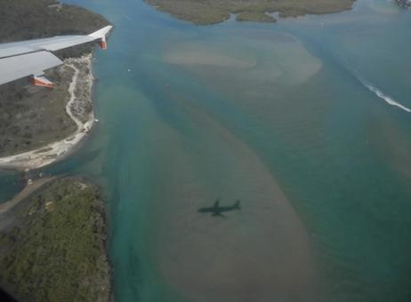 飛行機からの海 飛行機からの海の写真