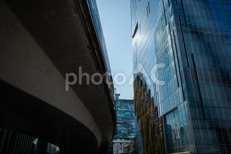 都会の高層ビルと橋の風景 東京,日本,都市の写真素材