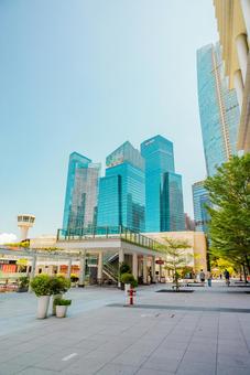 【シンガポール】金融街の街並み シンガポール,ビル,ホテルの写真素材