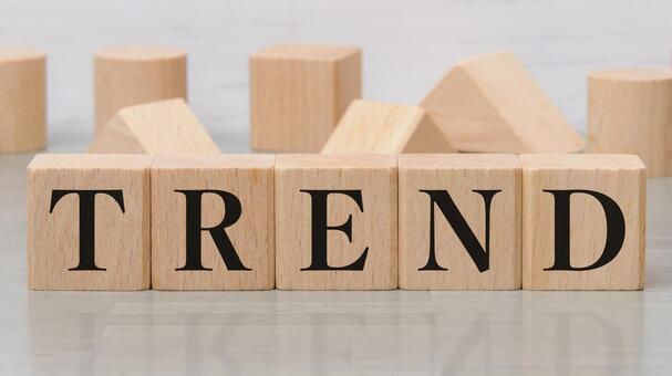 積み木に文字　TREND trend,トレンド,流行の写真素材