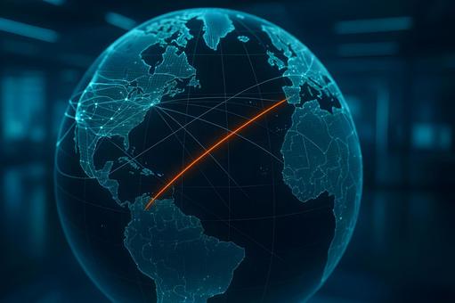 地球規模の通信ルートの写真