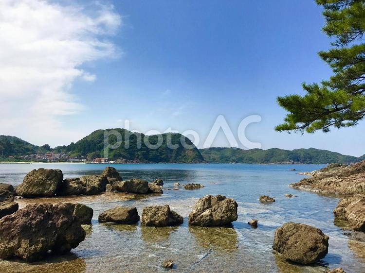 美保関の海４ 海岸,青空,海の写真素材