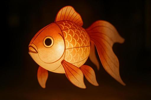 金魚ランタンの灯り 金魚ランタンの灯りの写真