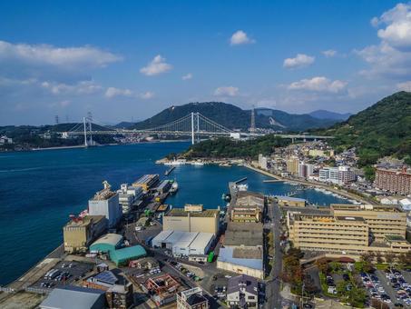 【福岡県】北九州市・門司の街並み レトロ展望台,門司,関門海峡の写真素材