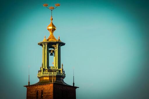 市庁舎の塔 塔,市庁舎,ストックホルムの写真素材