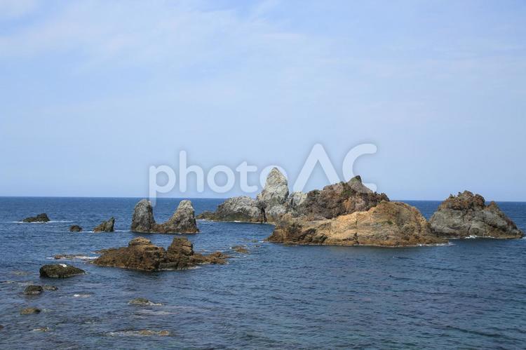 兵庫県新温泉町　穴見海岸展望台からの風景 穴見海岸,穴見海岸展望台,展望台の写真素材