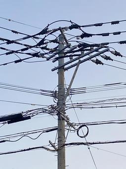 電柱電線7266 電柱電線7266の写真