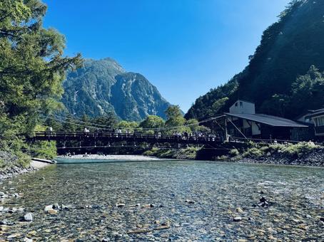 河童橋 河童橋,上高地,観光スポットの写真素材
