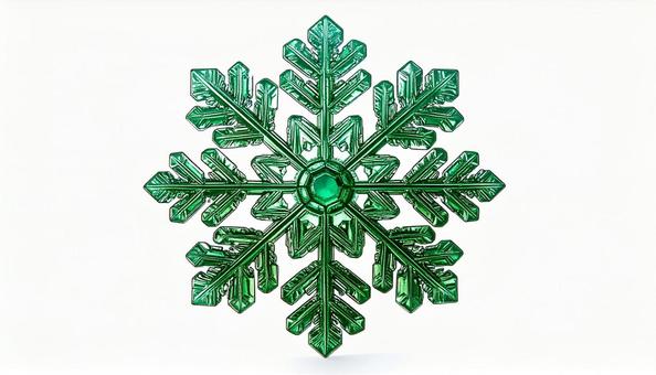 六角形の雪の結晶 緑色 デザイン素材 六角形の雪の結晶 緑色 デザイン素材の写真