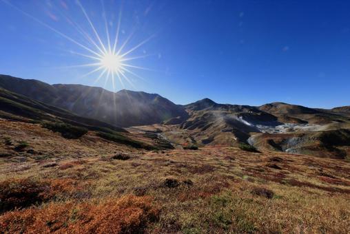 10年ぶりの紅葉当たり年 北アルプス,立山,大日岳の写真素材