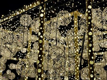 浅草駅屋上　竹あかりで作った光のトンネル 光,トンネル,ライトアップの写真素材