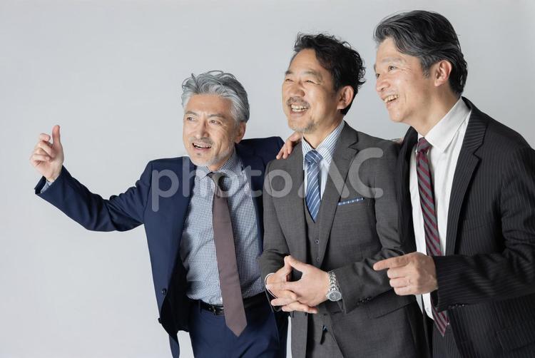 ハイテンションのミドルビジネスパーソン エグゼクティブ,人物,ビジネスマンの写真素材