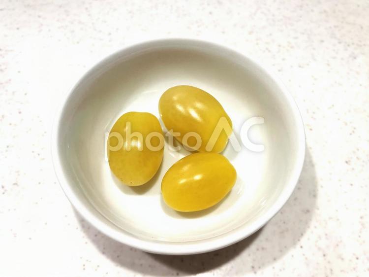 プラムトマト（イエロー）４ プラムトマト,ミニトマト,プチトマトの写真素材