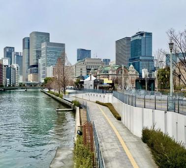 中之島 川,風景,川沿いの写真素材