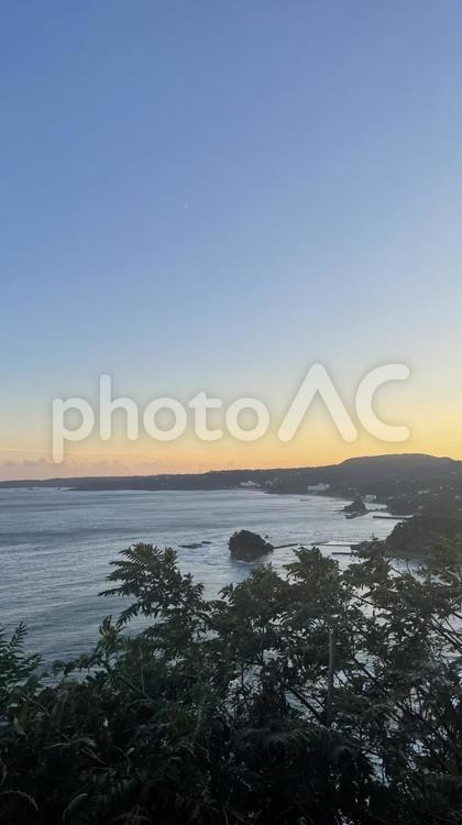 【静岡】白浜の風景 白浜,夕日,夕陽の写真素材