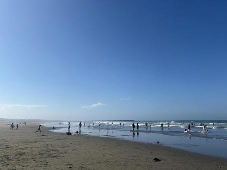 beach 海,空,砂浜の写真素材