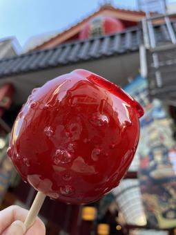 浅草のりんご飴 浅草,りんご飴,下町の写真素材