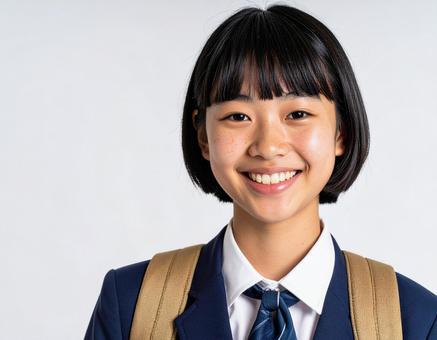 微笑んでいる少女 微笑んでいる少女の写真