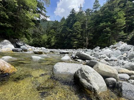 横尾から涸沢 3 川 横尾から涸沢 3 川の写真