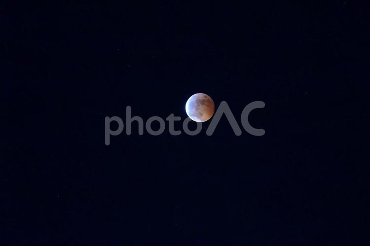 皆既月食（黒） 月,夜,幻想的の写真素材