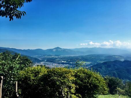 宝登山から望む秩父盆地 宝登山,山頂,展望の写真素材