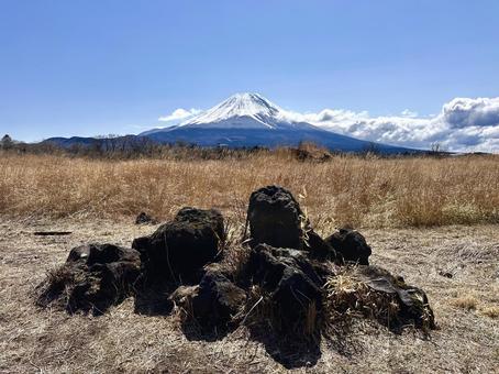 Lava and Mt. Fuji seen from the national highway, JPG