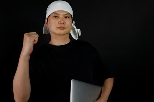 決意の若い男性 決意の若い男性の写真