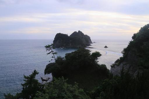 A beautiful sunset from Nishiizu hot spring town, JPG