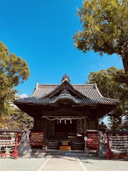 福島八幡宮　本堂 福岡県,八女,参拝の写真素材