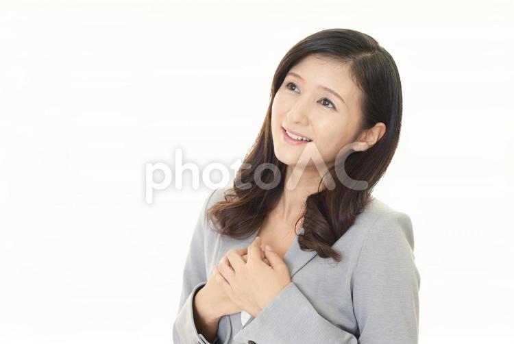 笑顔のビジネスウーマン 女性,ビジネスウーマン,仕事の写真素材