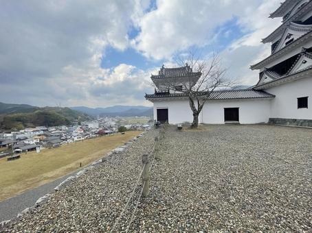 Photo, continent city, castle tower, honmaru, 