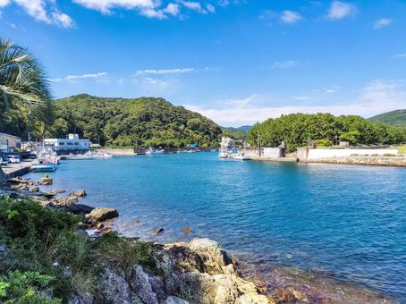 南伊豆の青野川河口の風景 青野川,静岡県,賀茂郡の写真素材