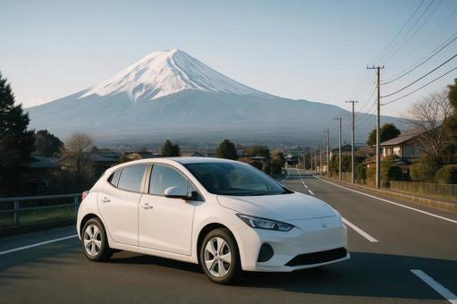 富士山とEV 富士山とEVの写真