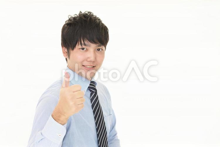 いいねのジェスチャーをするビジネスマン 男性,ビジネス,ビジネスマンの写真素材
