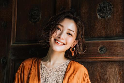 アンティーク背景、美容室モデルイメージ アンティーク背景、美容室モデルイメージの写真