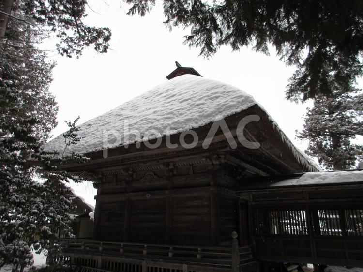 長野県-若一王子神社-観音堂-裏側 若一王子神社,神社,神仏習合の写真素材