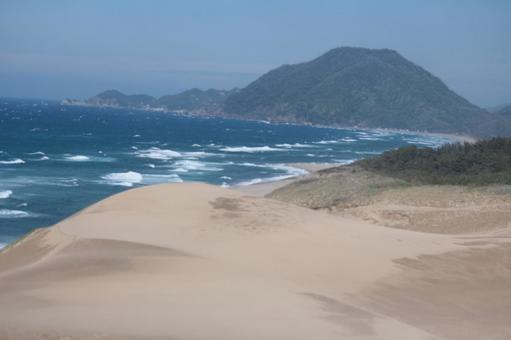 Photo, sea, japan sea, sand dunes, 