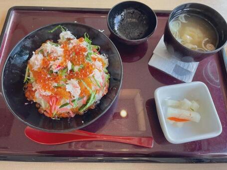 海鮮丼 海鮮丼,海鮮,いくらの写真素材
