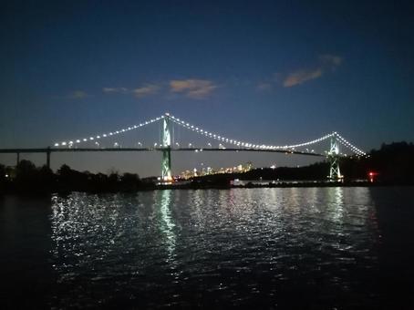 海と橋と夜景 海と橋と夜景の写真