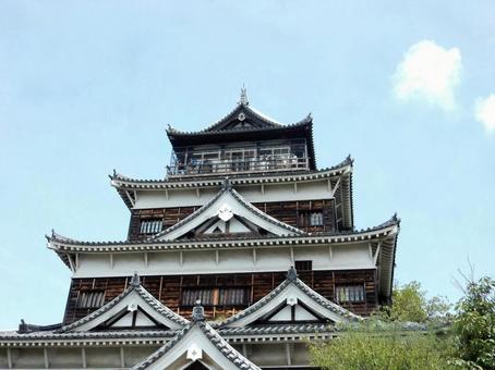 【風景写真】広島城が見える風景 広島城,天守閣,本丸の写真素材