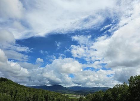 夏の山の風景 夏の山の風景の写真